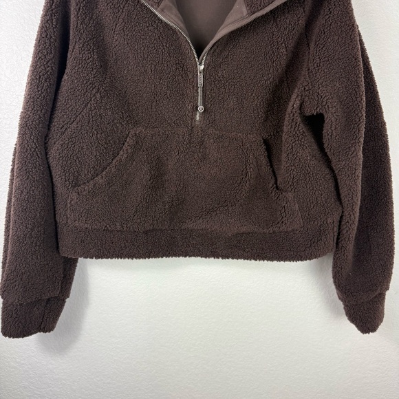 Lululemon teddy half zip Cozy Brown Sherpa Pullover size M/L - Picture 3 of 9